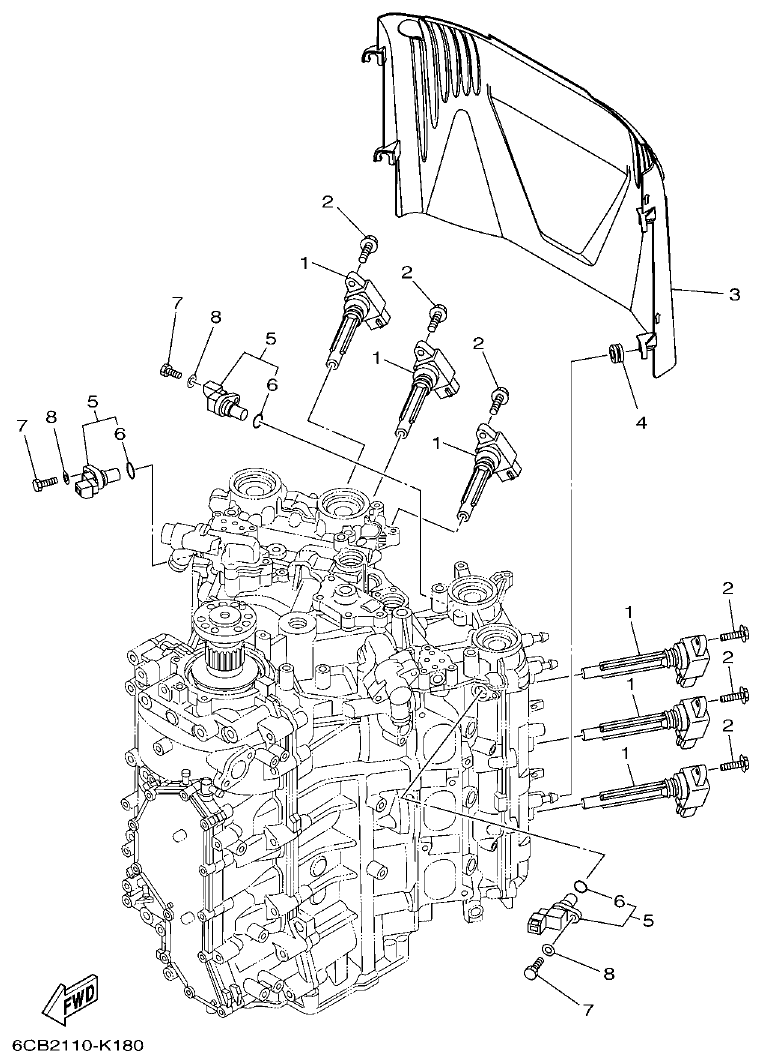 Yamaha F225FET, FL225FET ELECTRICAL 2 parts diagram